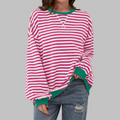 Bridget | Women's Striped Long Sleeve Top - Relaxed