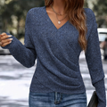 Amber | Women's V-Neck Long Sleeve Fitted Knit Sweater