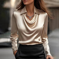 Shannon™ | Elegant Shiny Blouse with V-Neck