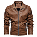 Dawson | Men's Brown Leather Jacket - Lined Cut