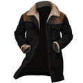 Nicolas - Vintage suede jacket with patches, multiple pockets, and high collar