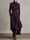 Savannah | Women's High Neck Maxi Dress – Flowing Fit