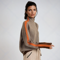 Clementine | Women's High Neck Sweater - Striped