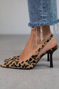 Liorina™ | Khaki Leopard Print Pointed Toe Pumps