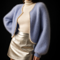 Lyra | Women's Open Front Pearl Trim Cardigan