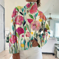 Marigold | Women's Floral Turtleneck Sweater